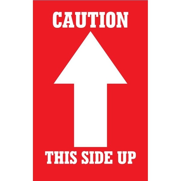Decker Tape Products Label, DL1491, CAUTION THIS SIDE UP, 3" X 5